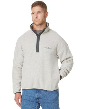 L.L. Bean Bean's Classic Snap Fleece Ii Pullover Adults Jacket Lg - White