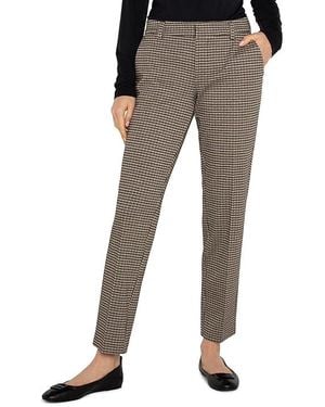 Liverpool Los Angeles Kelsey Mid-Rise Trouser Check Plaid Knit (Blk/Tan Check) Dress Pants - Black