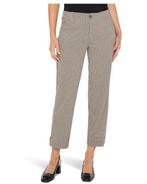 Liverpool Los Angeles Mid-Rise Utility Pants W/ Tab Hem Clothing/Tan Houndsthooth, Polyester/Rayon/Spandex - Black