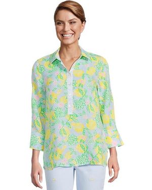 Lilly Pulitzer Riverlyn Pieced Print Tunic Clothing, Linen - Green