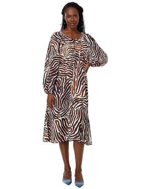 Tommy Bahama Zen Zebra Midi Dress (Double Chocolate) Dress - Black