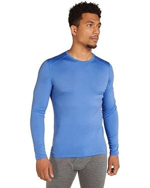 Icebreaker Merino 260 Tech Long Sleeve Crewe Clothing, Wool - Blue