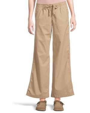 L.L. Bean Lakewashed Pull-On Chambray Wide Leg Pants Casual Pants 10, Cotton/Polyester - Natural
