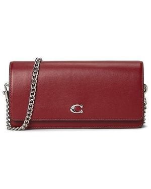 COACH Refined Leather Long Wallet - Red