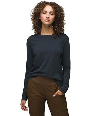 Prana Everyday Vintage-Washed Ls T-Shirts Clothing, Cotton - Black