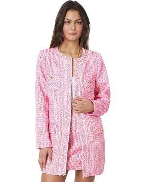 Lilly Pulitzer Dashielle Jacket ( Palms) Sweater - Red