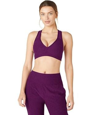 Beyond Yoga Spacedye Lift Your Spirits Medium Support Bra Bra Aubergine/Beet, Spandex/Polyester - Purple