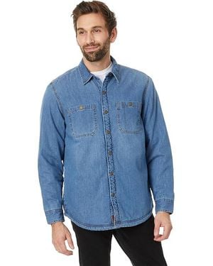 L.L. Bean 1912 Heritage Lined Shirt Jac Jacket, Denim/Fleece/Polyester - Blue