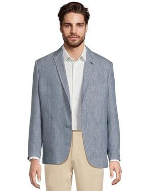 Johnston & Murphy Washed Linen Blazer Clothing, Linen/Polyester - Blue