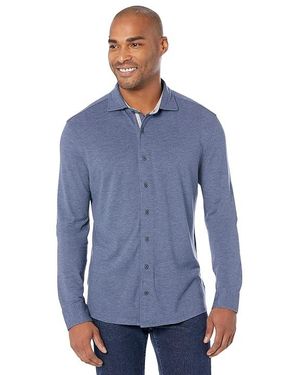 Johnnie-o Jeffery Heather Pique Shirt (Wake) Clothing - Blue