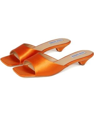 Steve Madden Satin Kitten Heel Booties - Orange