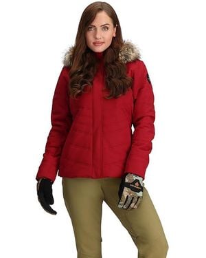 Obermeyer Tuscany Ii Jacket Clothing, Faux Fur/Polyester - Red