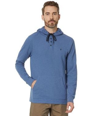 Volcom Murph Thermal Long Sleeve Short Sleeve Knit, Cotton/Polyester - Blue