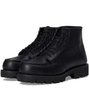 Red Wing 6 Porter Moc Lug Boots 7 M (B) Leather - Black