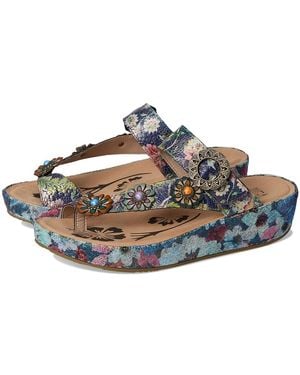 Spring Step Blissbloom Wedge Shoes, Leather - Blue