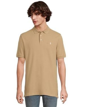 Polo Ralph Lauren Classic Fit Stretch Mesh Polo Shirt Short Sleeve Knit, Cotton/Elastane - Natural