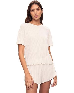 Eberjey Pointelle Top Pajama, Cotton/Modal/Tencel - Black