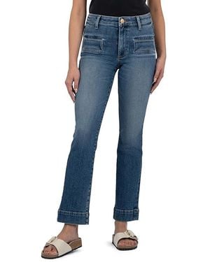 Kut From The Kloth Kelsey High Rise Flare -Wide Fake Welt Jeans, Cotton/Denim/Polyester - Black