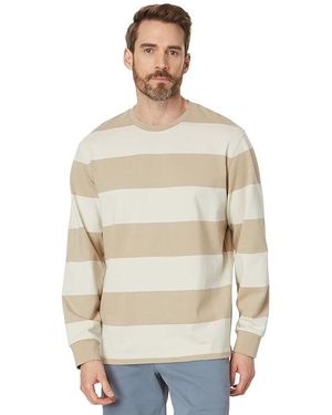 AG Jeans Wade Long Sleeve Crew T Shirt Dry Dust/Pebble Creek, Cotton - White