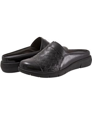 Softwalk San Marcos Ii Flat Shoes 6 W (D) Leather - Black