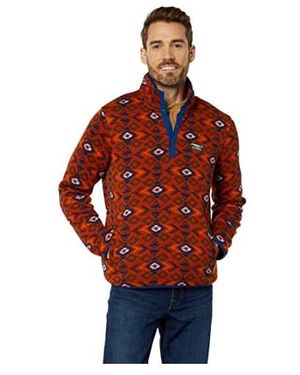 L.L. Bean Sweater Fleece Pullover Printed Clothing, Polyester - Red