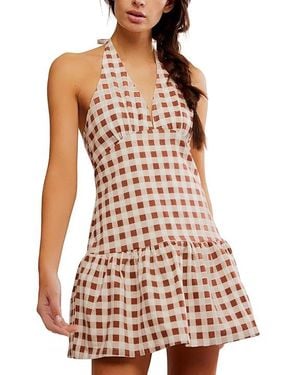 Free People Cecil Mini Dress Lg 12) Cotton/Linen/Rayon - Black