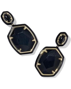 Kendra Scott Daphne Enamel Frame Drop Earrings Earring, Brass - Black