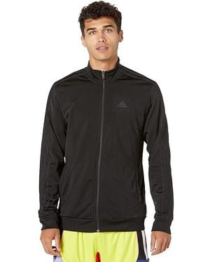 adidas Essentials 3-Stripes Tricot Track Jacket Coat/ Tricot/Polyester - Black