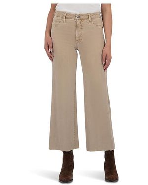 Kut From The Kloth Meg High-Rise Fab Ab Wide Leg Raw Hem - Black