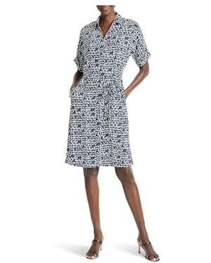 NIC+ZOE Petite Etched Angles Belted Devon Dress Dress, Polyester - Black