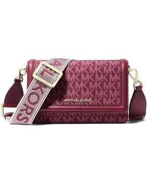 MICHAEL Michael Kors Jet Set Small Phone Crossbody Cross Body Handbags, Leather/Polyester - Red