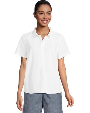 L.L. Bean Vacationland Short-Sleeve Popover Stripe Seersucker Shirt Clothing, Cotton - Black