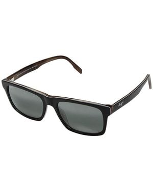 Maui Jim Waipio Valley Fashion Sunglasses//Tan Horn, Glass Lenses/Acetate - Black