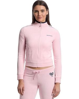 Juicy Couture Heritage Mock Neck Track Jacket With Back Graphic Clothing Xl (Us 14) Cotton/Polyester - Pink