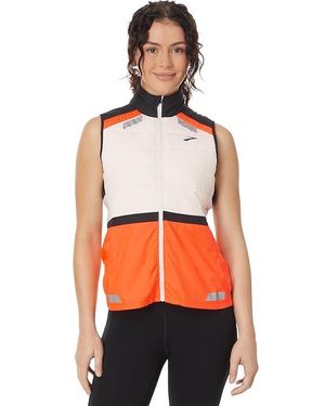 Brooks Run Visible Insulated Vest (Ecru/Fluoro Flash/) Clothing - Black