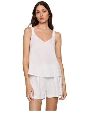 Eberjey Linen Blend V-Neck Cami Clothing, Linen/Viscose - Black