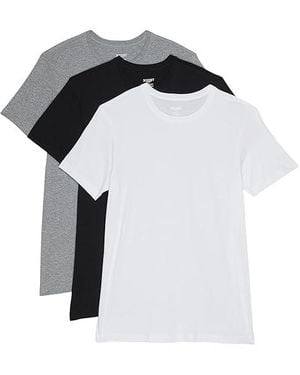 2xist 3-Pack Essential Crew Neck T-Shirt Underwear//Heather, Cotton - Black