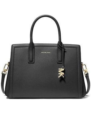 MICHAEL Michael Kors Laila Medium Satchel Satchel Handbags, Leather - Black