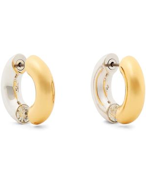 Kate Spade Interlock Huggies Earring, Brass - White