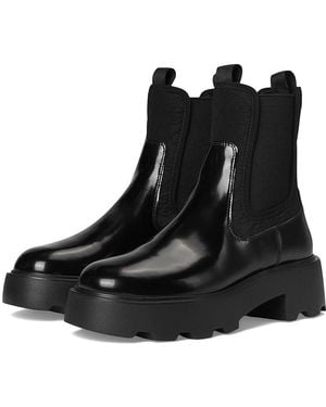 Tory Burch Monogram Lug Chelsea Boot 65Mm Boots, Suede - Black