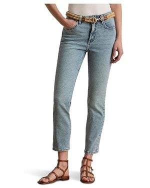 Ralph Lauren Petite High-Rise Straight Ankle Jeans - Black