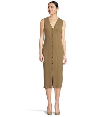 Vince Rib Sleeveless Dress Dress, Cotton - Black