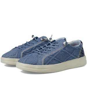 HEYDUDE Karina Textured Boho Flat Shoes, Canvas - Blue