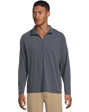 L.L. Bean Everyday Sunsmart 1/4 Zip T Shirt, Elastane/Lyocell/Polyester - Black