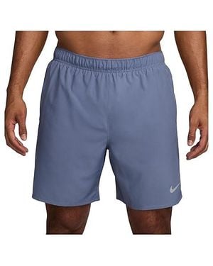 Nike Challenger Dri-Fit 7 Brief-Lined Running Shorts Workout World/World//Reflective Sm, Polyester - Blue
