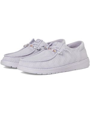 HEYDUDE Wendy Funk Mesh Shoelry Shoes, Synthetic - White