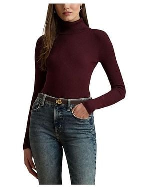 Ralph Lauren Petite Turtleneck Sweater Sweater, Cotton/Modal/Nylon - Black