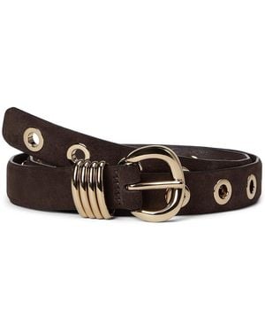 Madewell Suede Inez Eyelet Belt Belts - Black
