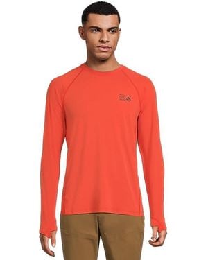 Mountain Hardwear Crater Laketm Long Sleeve Clothing, Elastane/Polyester - Red