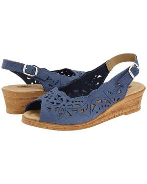 Spring Step Orella Wedge Shoes, Suede - Blue